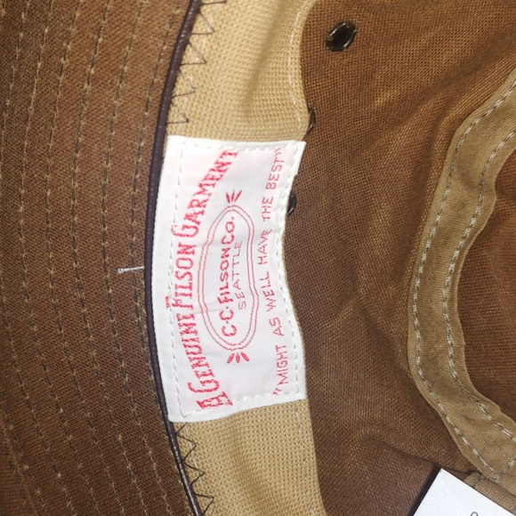 Vintage C.C FILSON Tin Cloth Waxed Canvas Packer Hat USA Safari Sz M - Picture 7 of 10